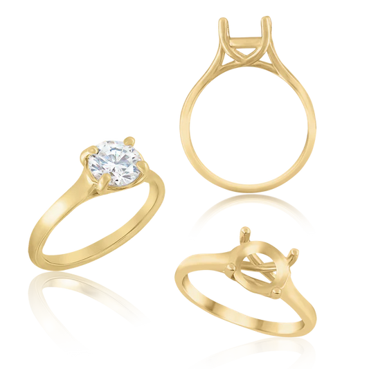 1.01 Carat Round Brilliant Diamond Lucida Solitaire Ring in 14K Yellow Gold (IGI Certified)