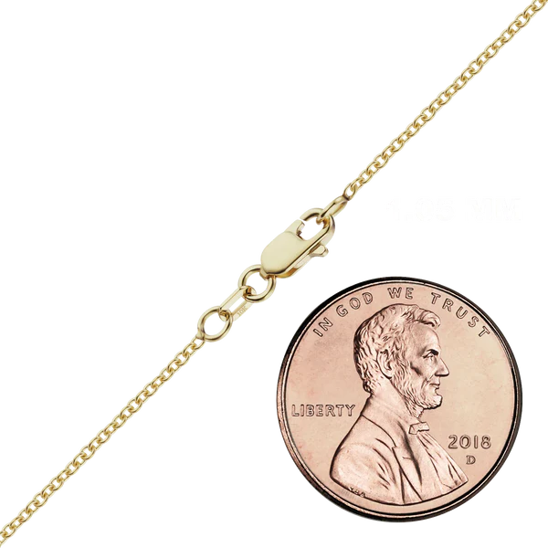 Finished Medium Round Cable Necklace in 10K Yellow Gold (1.05 mm - 2.00 mm)