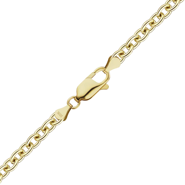 Finished Medium Round Cable Necklace in 10K Yellow Gold (1.05 mm - 2.00 mm)