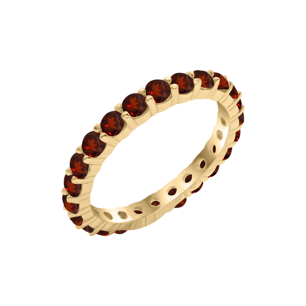14K Yellow Gold Round Eternity Birthstone Ring – 2.50mm / 0.05ct Stones