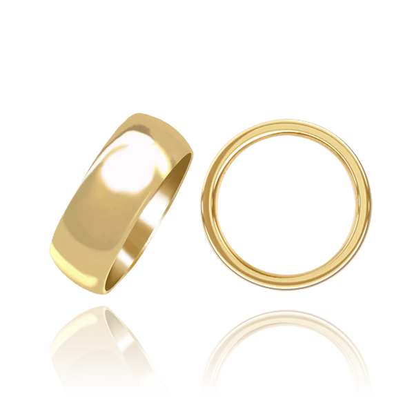 Modern Comfort-Fit Wedding Band in Solid 14K Yellow Gold