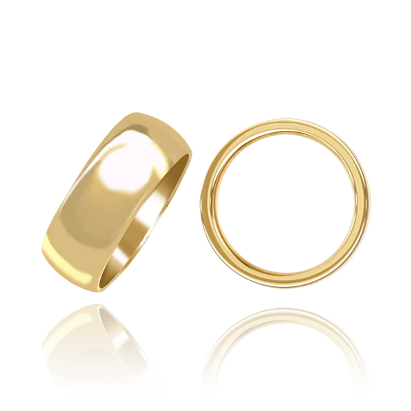 Modern Comfort-Fit Wedding Band in Solid 14K Yellow Gold