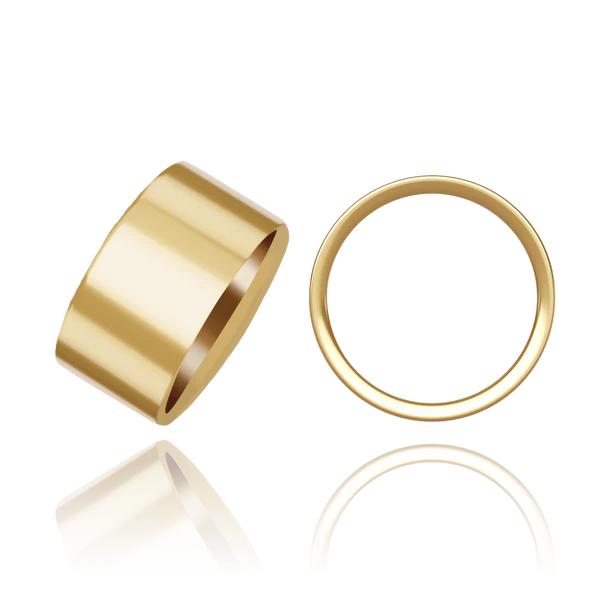 Sleek Flat Wedding Band in Solid 14K Yellow Gold