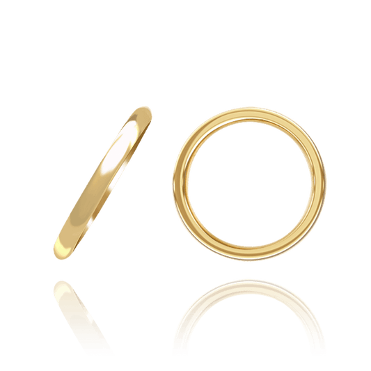Classic Domed Wedding Band in Solid 14K Yellow Gold