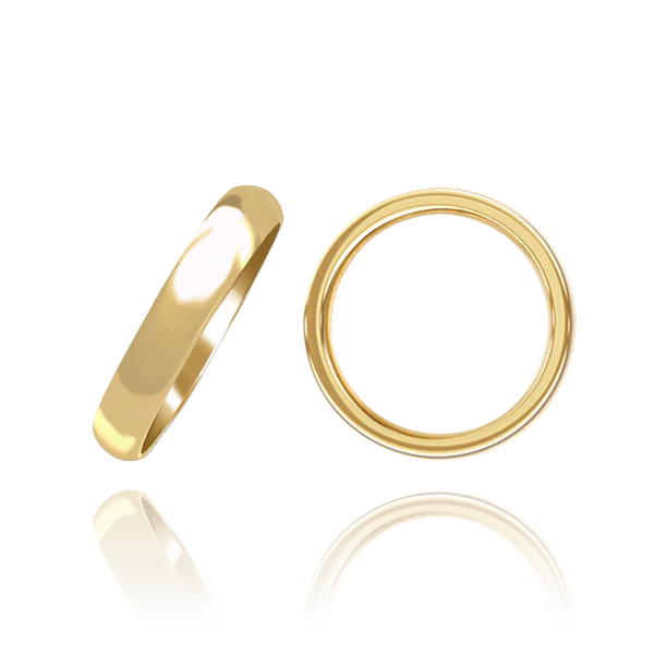 Classic Domed Wedding Band in Solid 14K Yellow Gold