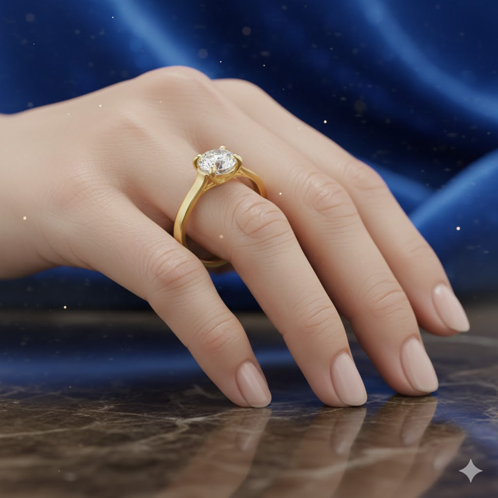 1.01 Carat Round Brilliant Diamond Lucida Solitaire Ring in 14K Yellow Gold (IGI Certified)